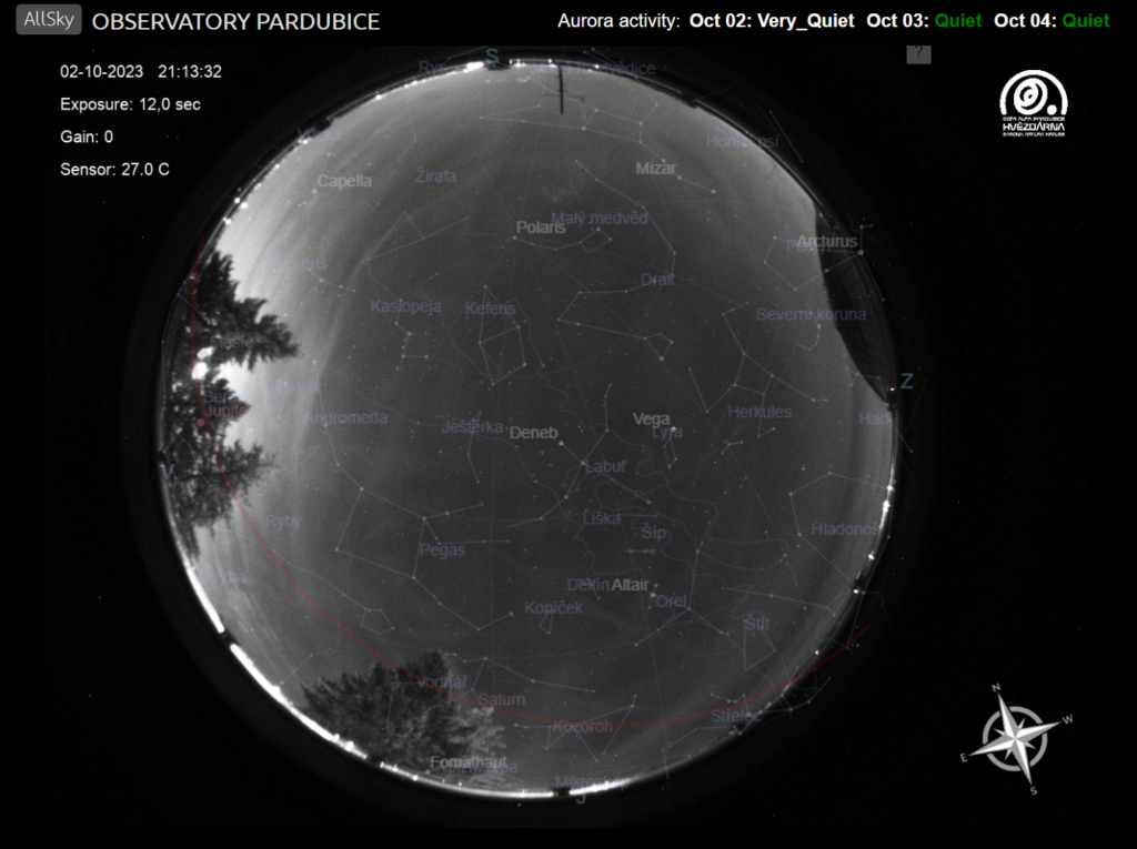 Webkamera Hvězdárny barona Artura Krause v Pardubicích